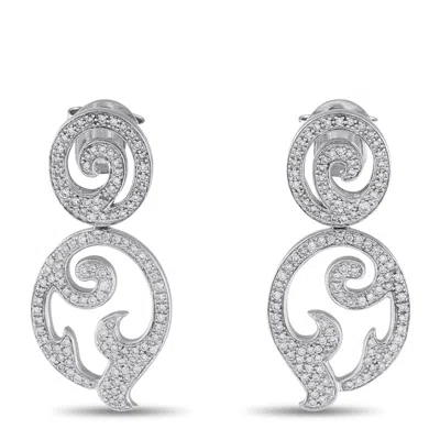 Tous 18k White Gold 1.75ct Diamond Earrings To03-061025 In Metallic