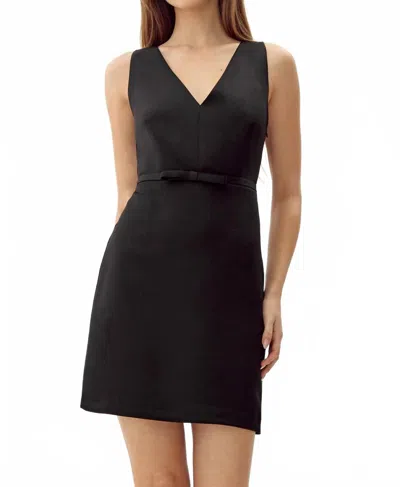 Adelyn Rae Barbara Dutch Satin Dress In Black In Black