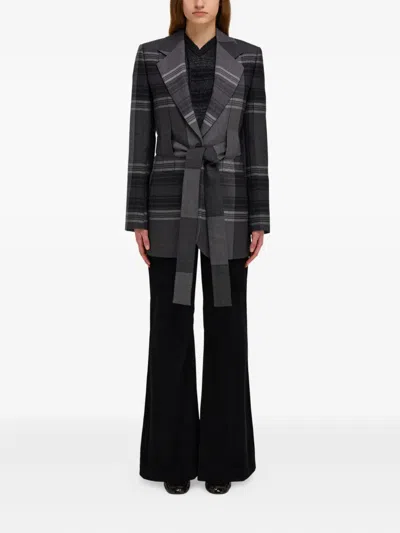 Ferragamo Belted Blazer In Black
