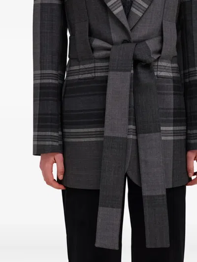Ferragamo Belted Blazer In Black