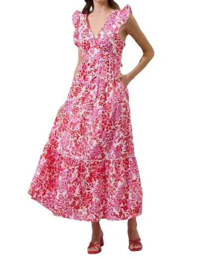 Sugarlips Reidy Floral Mawar Midi Dress In Pink Multi In Pink