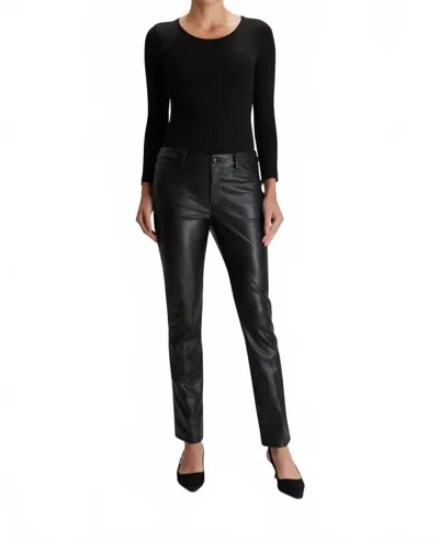 Peace Of Cloth Faux Leather Kendra Slim Elastic Waist Pant In Black In Black