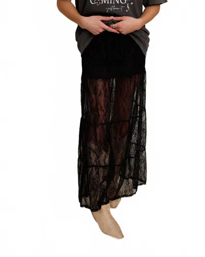 Mimosa Patti Lace Maxi Skirt In Black In Black