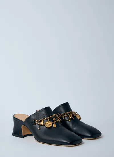 Chloé Women Charm Heeled Mules In Black