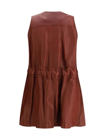 Chloé Women Leather Vest In Red