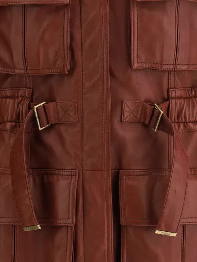 Chloé Women Leather Vest In Red