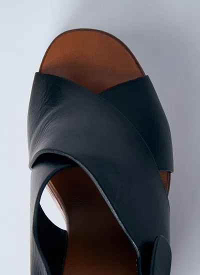 Chloé Maxime Leather Slingback Platform Wedge Sandals