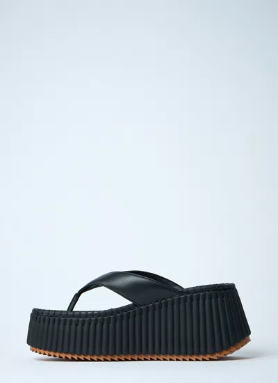 Chloé Nama Leather Platform Flip Flops