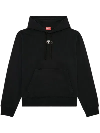 Diesel Relaxed Fit Hoodie With Classic Hood And Kangaroo Pocket In Black