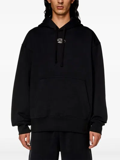 Diesel Relaxed Fit Hoodie With Classic Hood And Kangaroo Pocket In Black