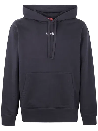 Diesel Relaxed Fit Hoodie With Classic Hood And Kangaroo Pocket In Black
