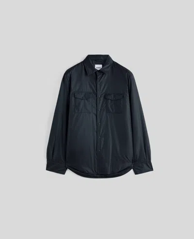 Aspesi Shirt Style Wind-breaker Jacket In Blue