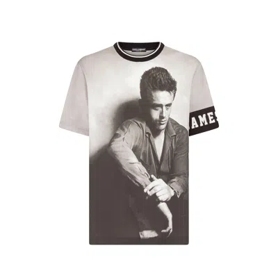 Dolce & Gabbana James Dean T-shirt Men In Gray