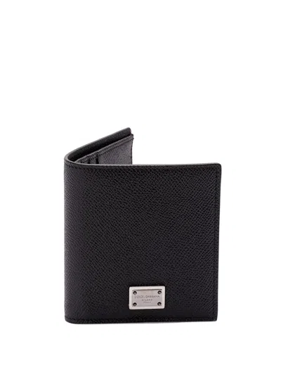 Dolce & Gabbana Men Leather Card Holder In Black