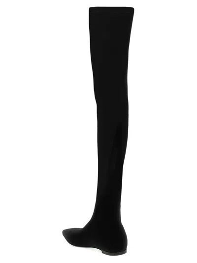 Dolce & Gabbana Over-the-knee Jersey Boots Boots And Ankle Boots Black In Black