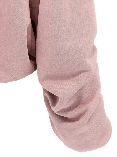 Dries Van Noten Oversized Draped Pink Sweatshirt In Pink