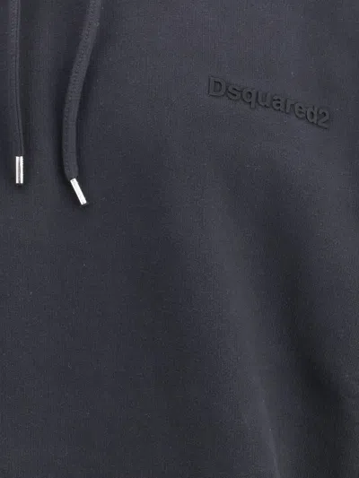 Dsquared2 Hoodie With Adjustable Drawstring Hood In Blue
