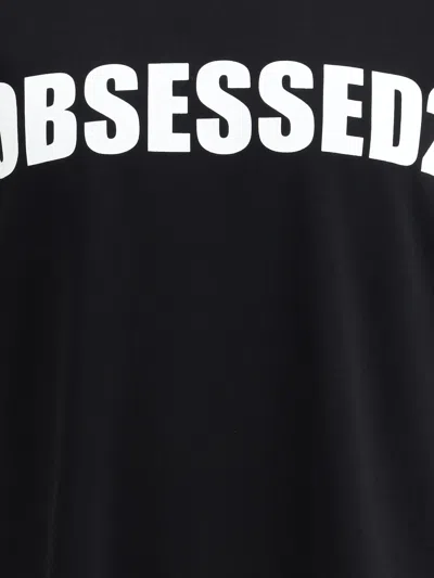 Dsquared2 Black Crewneck T-shirt With Maxi Logo Lettering On The Front In Black