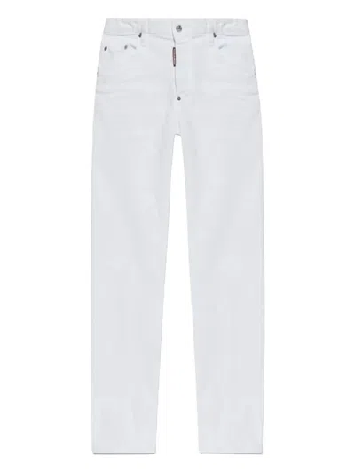 Dsquared2 Jeans With Belt Loops In White