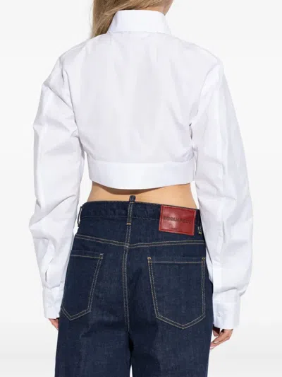 Dsquared2 Rounded Cropped Shirt In White