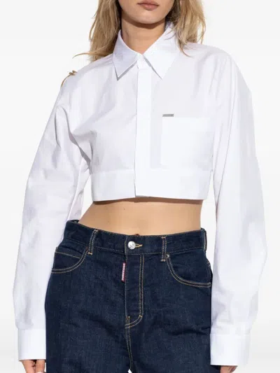 Dsquared2 Rounded Cropped Shirt In White