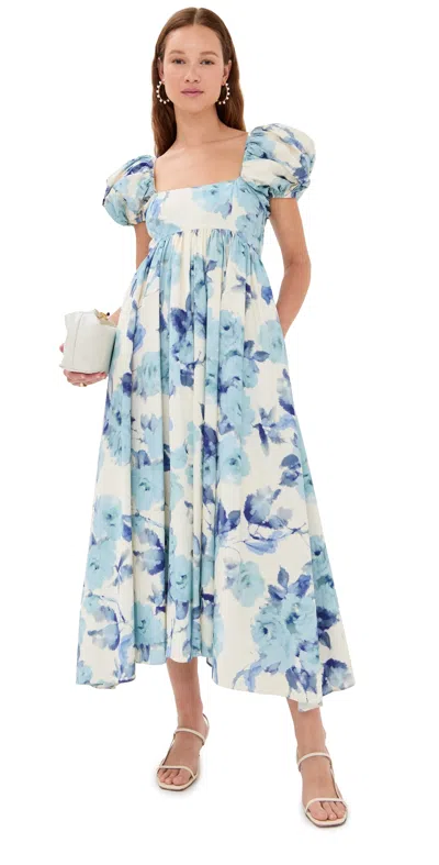 Azeeza Rory Midi Dress Blue Rose In Blue