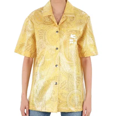 Etro Nylon Printed Shirt Women In Yellow