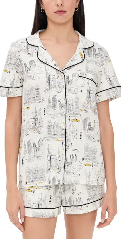 Bedhead Pjs Short Sleeve Short Pj Set City That Never Sleeps In White