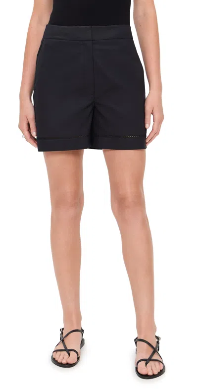Theory Eyelet Shorts Black In Black