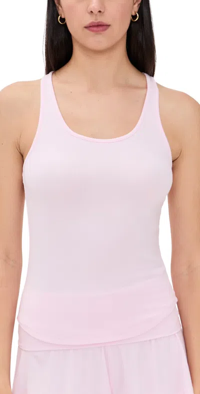 Lunya Soft Modal Rib Curved Hem Tank Melody Pink In Pink