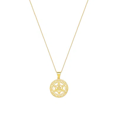Seven Saints Women's Merkaba Star, Light Body Activation Necklace, Gold In Gold