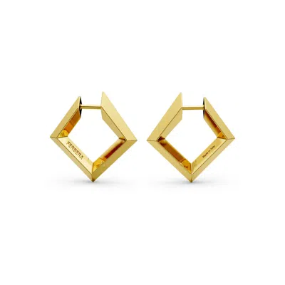 Fersera Women's Sculptura Square Earrings - Gold