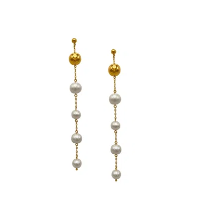 Jaredjamin Women's White Nora Dangle Pearl Earrings