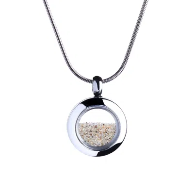My Little Nature Women's Brown / Neutrals / Silver Tiny Size Designer Necklace With Natural Beach Sand - Vacation