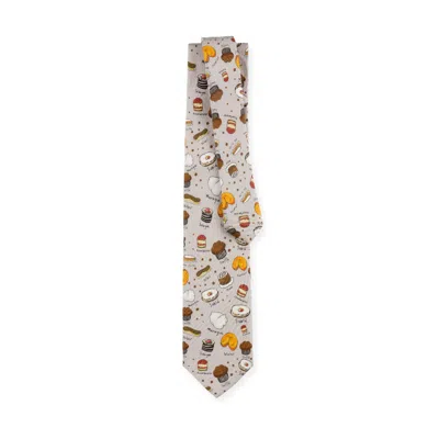 Un Poco Women's Brown French Desserts Silk Tie