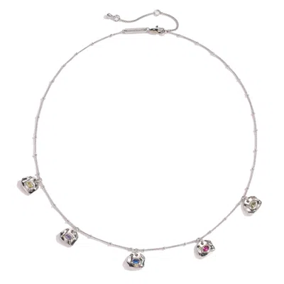 Classicharms Iris Silver Radiant Reverie Gemstone Necklace In Neutral