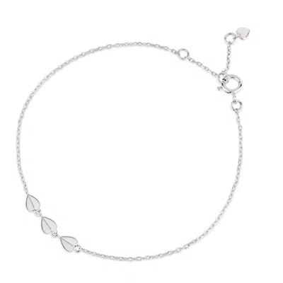Dinny Hall White Gold Bijou Folded Heart Trio Bracelet In Metallic
