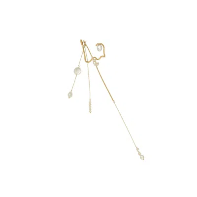 Tami&tami Women's Gold / White Matias Eunoia Mono Earring