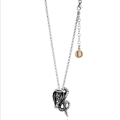 Unaloe Women's Silver Serpent Necklace