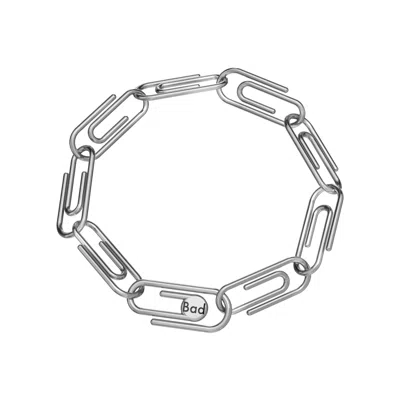 Bad Without Reason Men's Paper Clip Link Bracelet - Sterling Silver