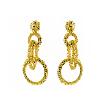 Lavish By Tricia Milaneze Women's All Gold Grace Handmade Crochet Earrings