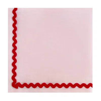 Lilly Loves Pink / Purple Red Embroidered Trim Napkins