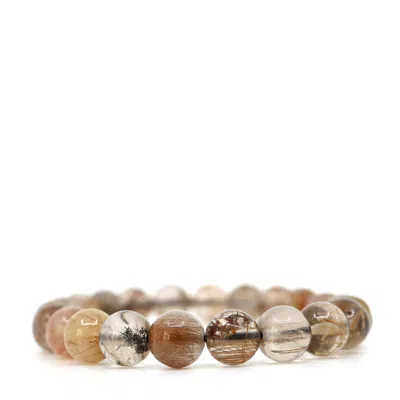 Shar Oke Men's Brown Rutilated Quartz Bracelet