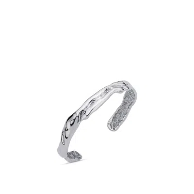 Linya Jewellery Women's Medusa Amorf Thin Cuff Bracelet Silver