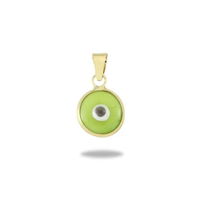 Jewelsty Fine Jewelry Women's Lime Green Evil Eye Pendant / Your Lucky Charm