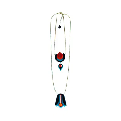 Gissa Bicalho Women's Green Handmade Necklace Kit Iolanda Turquoise In Blue