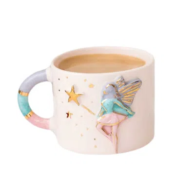 Anatoliacraft Pink / Purple / Blue Fairy Magic Mug With Hand-painted Fairy & Star Design – Enchanting Ceramic Mug 