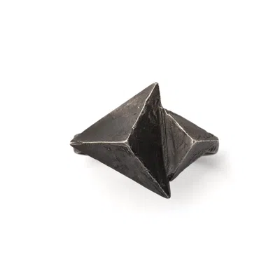 Zula Jewelry + Design Women's Silver / Grey / Black Triangle Multi Finger Ring, Small, Ancient Future Collection