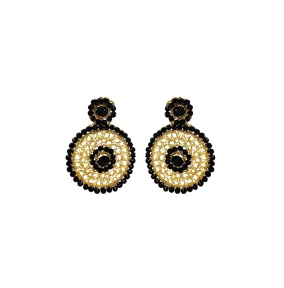 Lavish By Tricia Milaneze Women's Gold / Black Black & Gold Minerva Drop Handmade Crochet Earrings