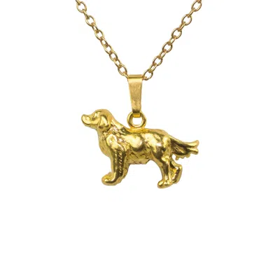 Simon Kemp Jewellers Women's Golden Retriever Pendant Eighteen Carat Gold On Solid Sterling Silver